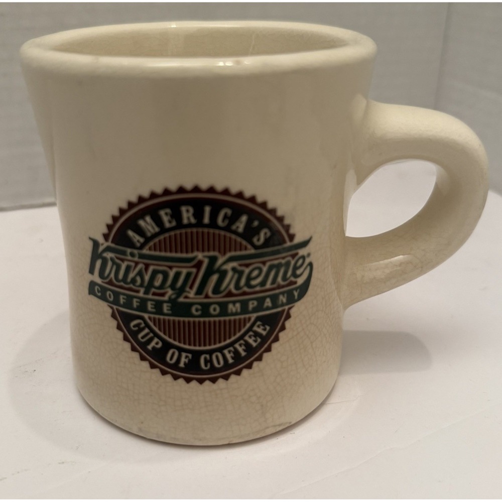 Vintage "Krispy Kreme" Donut 100% Arabica Heavy Restaurant Ware Coffee‎ Mug Cup